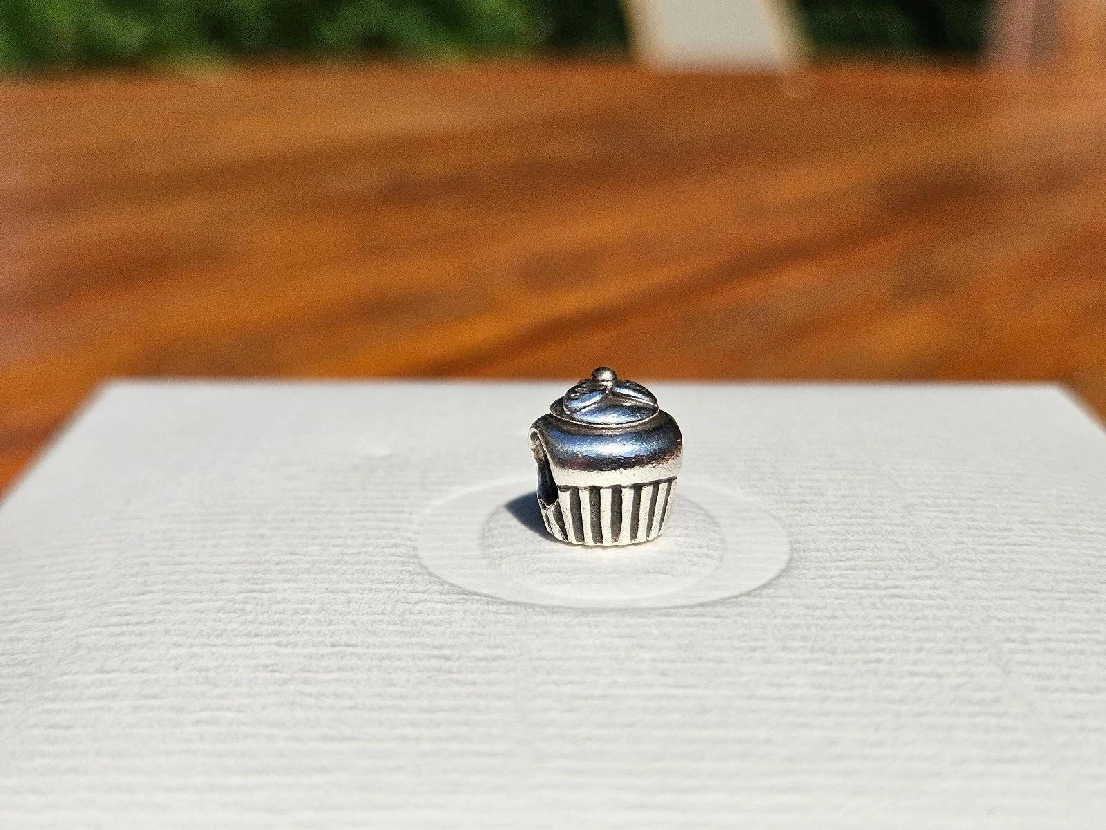 Pandora cupcake charm bicolor 14k gold